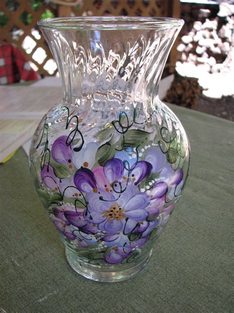 Pin By Pat Zimbelman On Hand Painted Glassware Painting Glass Jars Painted Glass Vases Hand