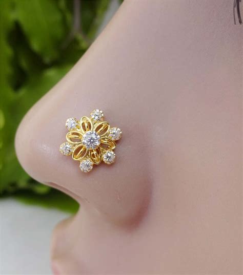 Big Nose Stud Fresh Trend Nose Ring Cz Simulated Diamond Nose Etsy