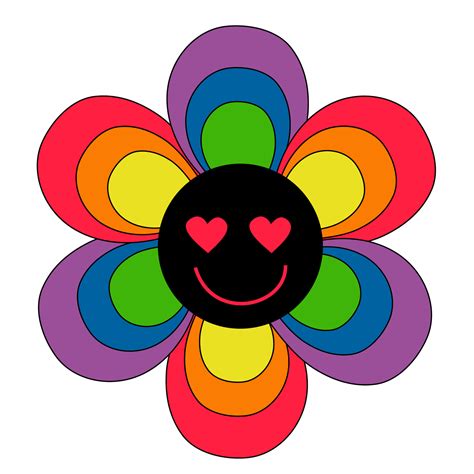 Flor Lgbt En Colores Del Arco Iris Y Cara Emoji Bandera Del Orgullo