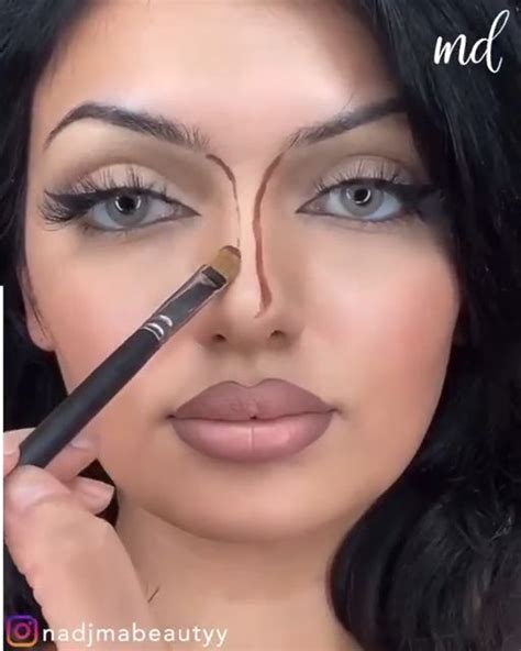 Cute Contouring Technique [video] Nose Makeup Makeup Tips Lips Simple Eye Makeup