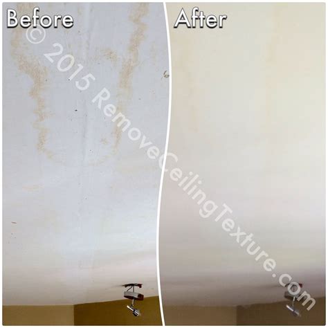So the first step in changing popcorn ceilings to knockdown ones is to get rid of the popcorn… or at least most of it… the carpenter lightly sprayed the ceiling with water, working one room at a time. Scraped Concrete Ceilings: The Popcorn is Gone, But Now ...