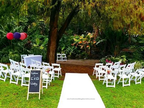 Gorgeous Wedding Ceremony Setup At Brisbanes City Botanic Gardens With