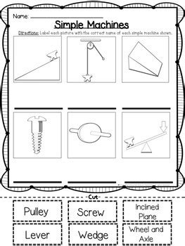 We then advanced to identify how these tools are. Simple Machines Cut and Paste Matching Activities | TpT