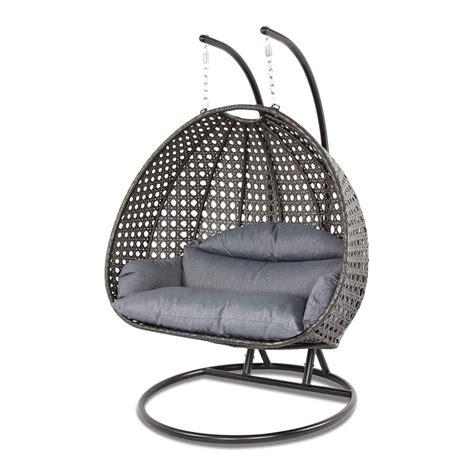 Two's company hanging rattan chair: 2 Person Outdoor Patio Rattan Hanging Wicker Swing Chair ...