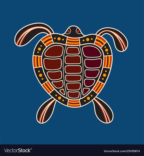 Turtle Aboriginal Art Style Royalty Free Vector Image