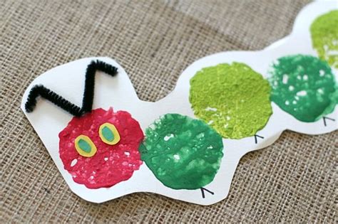 The Very Hungry Caterpillar Craft Using Sponge Painting Hungry