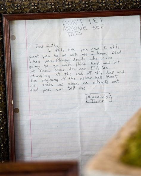 Grooms Middle School Love Letter On Display At Couples Wedding Plan