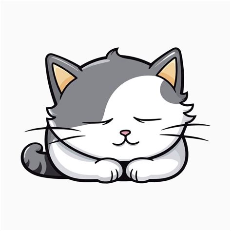 Premium Vector Sleeping Cat Vector Illustration