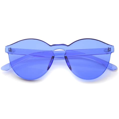 Mono Block Rimless Pc Color Tone Lens Sunglasses A555 Translucent Sunglasses Futuristic