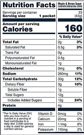 Quaker Oats Nutrition Facts Cully S Kitchen
