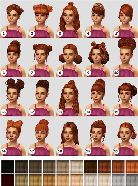 Pack Of Natural Hair Recolor Dump For Children Of The Sims 4