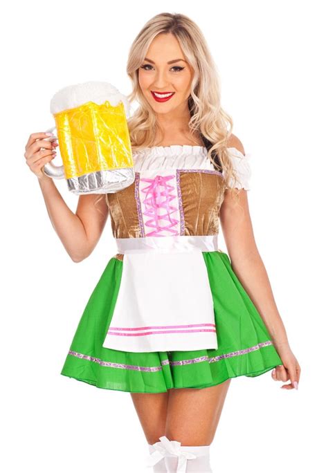 Ladies Beer Maid Wench Costume Oktoberfest Gretchen German Fancy Dress