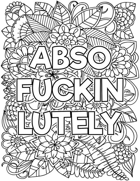adult coloring pages swear words fuck extension pack etsy