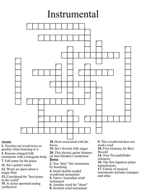 Long Reed Crossword Clue - BAHIA HAHA