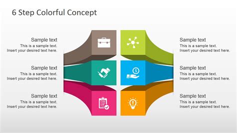 Free 6 Steps Colorful Diagram For Powerpoint Slidemodel