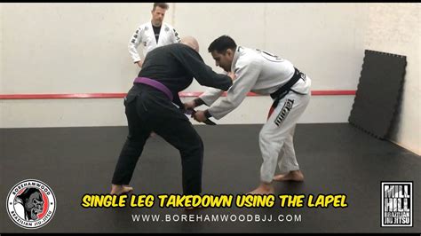 Single Leg Takedown Using The Opponents Lapel Youtube