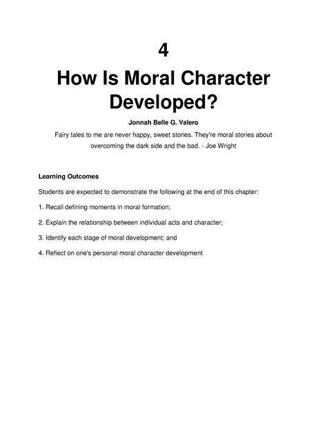 Chapter 4 How Moral Character Is Developed 4322 4 How Is Moral