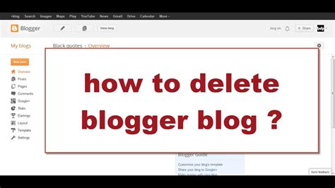 How To Delete Blogger Blog How To Delete Blogspot Youtube