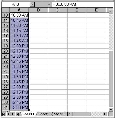 30 Minute Time Intervals Openoffice Excel Gasmasia