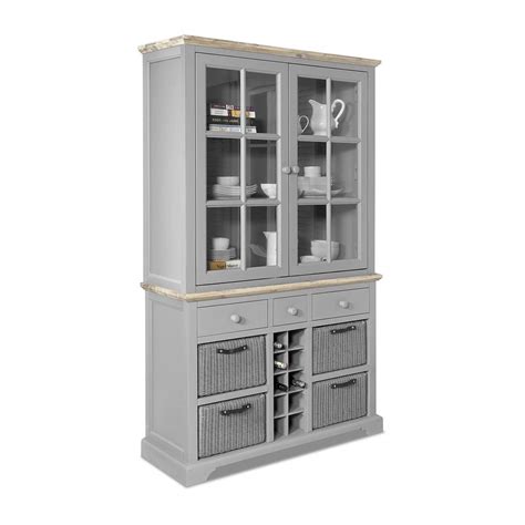 Buy Florence Dove Grey Dresser With Drawers Baskets And Wine Rack