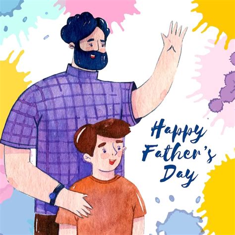 Free Vector Watercolor Fathers Day Concept