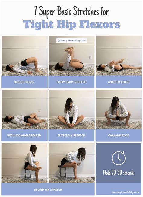 7 Basic Stretches For Tight Hip Flexors In 2020 Hip Flexor Stretch