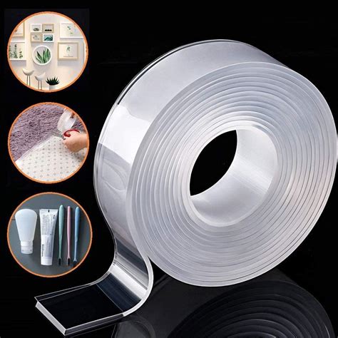 Reusable Tape Nano Double Sided Adhesive Tape Washable Strong Sticky Transparent Tape For