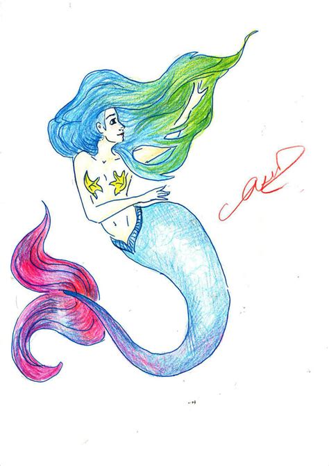 Multi Coloured Mermaid By Artofpan On Deviantart