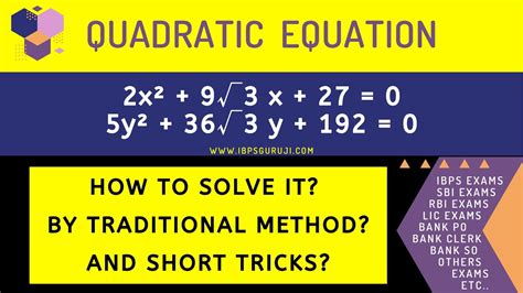 How To Solve Quadratic Equations Youtube