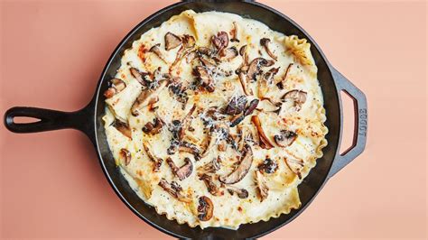 During the daytime, tuck into comfort food such as breads and pasta. Skillet Mushroom Lasagna Recipe | Bon Appétit