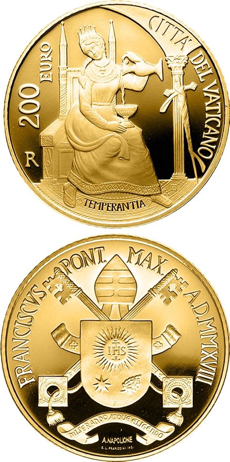 200 Euro Coin The Cardinal Virtues Temperance Vatican City 2018