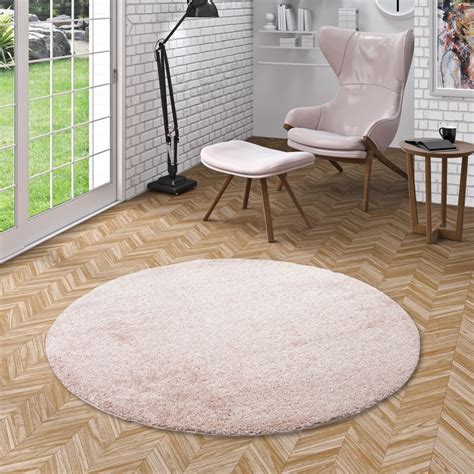 Wir bieten ihnen die möglichkeit ihren individuellen traumteppich selbst zu gestalten. Hochflor Langflor Shaggy Teppich Aloha Rosa Rund