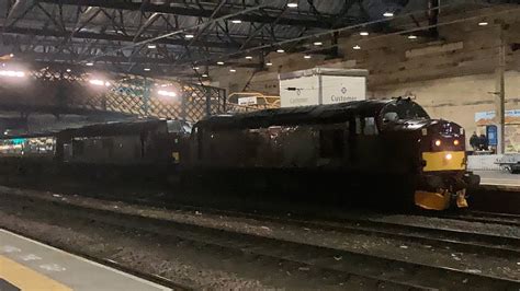 37676 AND 37685 At Carlisle On A Late Night Working TWO Class 37s