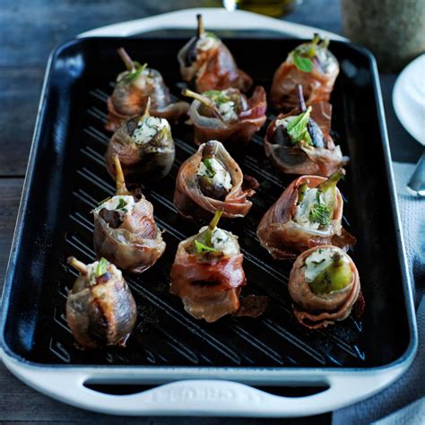 Grilled Prosciutto Wrapped Figs With Goat Cheese