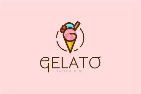Gelato Ice Cream Logo Template Ice Cream Logo Dessert Logo Gelato