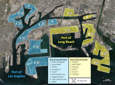 Map Of Port Of Long Beach And Port Of Los Angeles Showing 15 Container