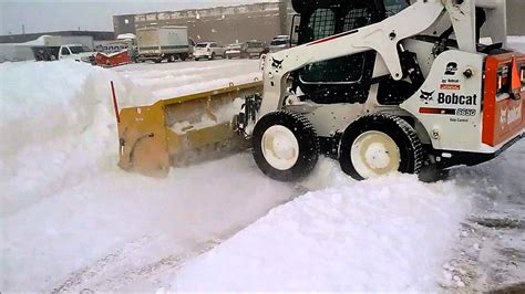 Bobcat S650 Skidsteer Plowing Snow Live Edge Metal Pless Snowpusher