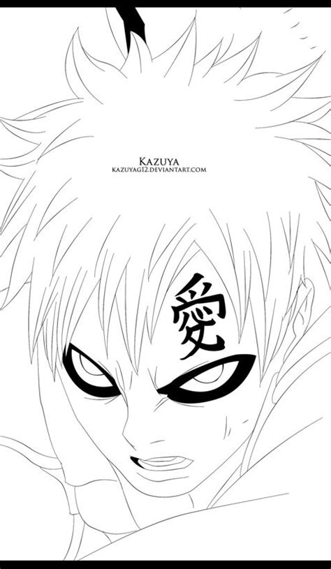 Naruto 661 Gaara Lineart By Kazuya By Kazuyag12 On Deviantart