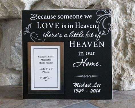 Black Personalized Bereavement Picture Frame Sympathy Picture Frame