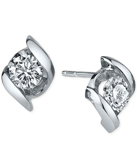 Sirena Diamond Twist Stud Earrings 12 Ct Tw In 14k White Gold In