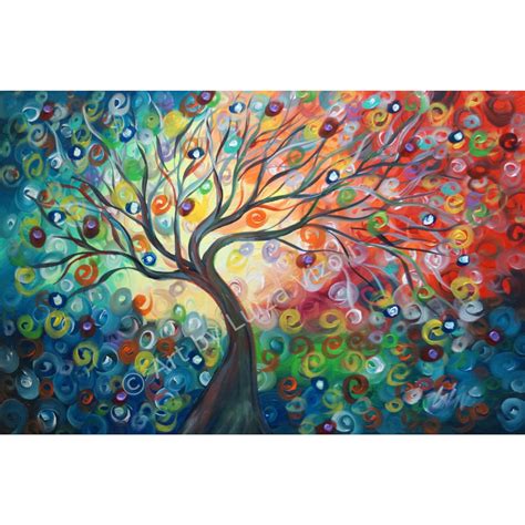 Original Abstract Painting Tree Of Life Acrylic Landscape Large Canvas