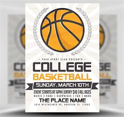 Illustrated Basketball Flyer Template Flyerheroes