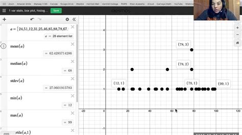 Desmos For 1 Variable Stats Youtube