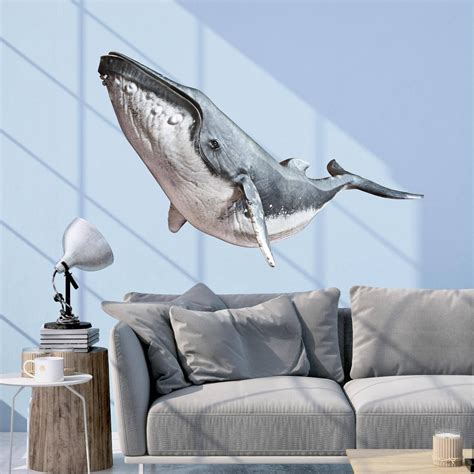 Humpback Whale Wall Decal Vinyl Sticker Graphic Whale Wall Art Etsy