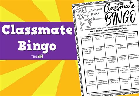 Classmate Bingo Teacher Resources And Classroom Games Teach This