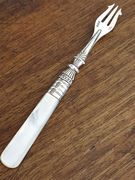 Antique Birmingham England Silver 1919 Mother Of Pearl Handle Pickle