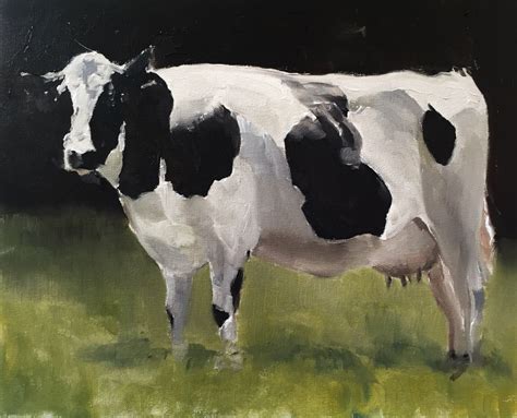Cow Painting Cow Art Cow Print Cow Oil Painting Holstein Cow