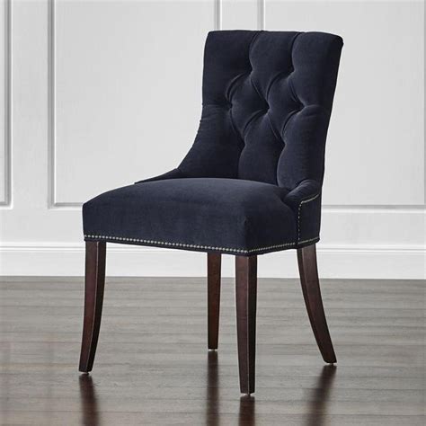 Made with premium velvet fabric, comfortable for skin touch. Navy Velvet Armless Dining Chair