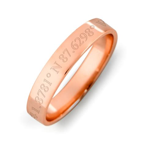 4mm Rose Gold Custom Coordinate Ring