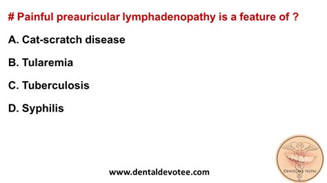 Dentosphere World Of Dentistry Painful Preauricular Lymphadenopathy